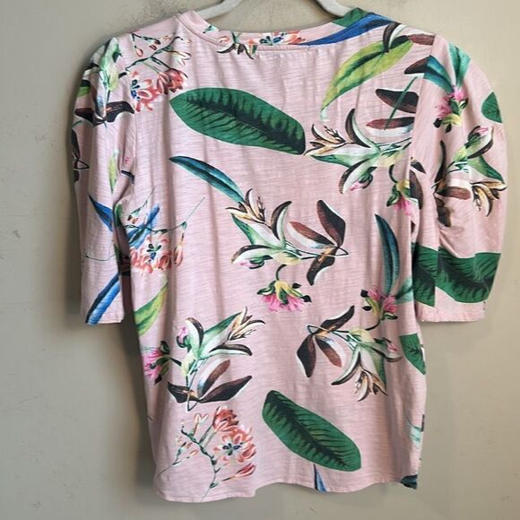 Eva Franco Floral Shortsleeved Top M - Picture 5 of 7